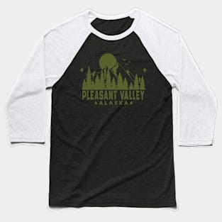 Pleasant Valley Alaska Mountain Souvenir Baseball T-Shirt